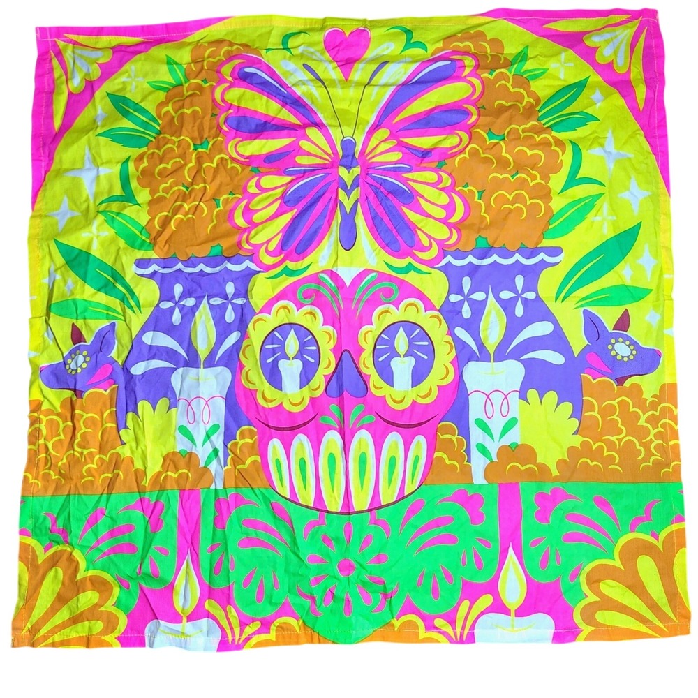 Colourful Souls Knot Wrap Organic Cotton‎ Scarf Skull Butterfly Floral LUSH